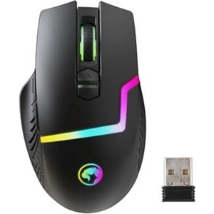 Marvo Scorpion M791W Wireless and Wired Dual Mode Gaming Mouse Rechargeable RGB with 7 Lighting Modes 6 adjustable levels up to 10000 dpi Gaming Grade Optical Sensor with 8 Buttons Black