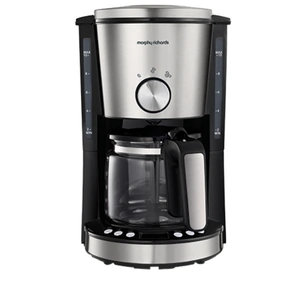 Morphy Richards Evoke Brushed Filter Coffee Machine - Stainless Steel - 1.25L - 10 Cups - Pour Over Coffee Maker - 162521
