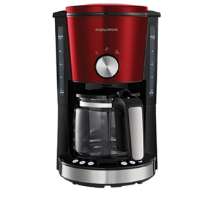 Morphy Richards Evoke Red Filter Coffee Machine - 1.25L - 10 Cups - Pour Over Coffee Maker - 162522