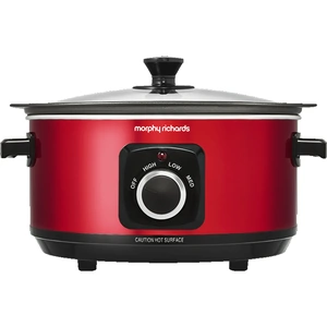 Morphy Richards Sear and Stew Red Slow Cooker - 3.5L - Dishwasher Safe - 460014