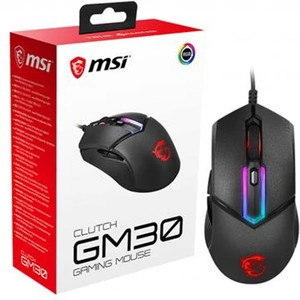 MSI CLUTCH GM30 RGB Optical Gaming Mouse '6200 DPI Optical Sensor 6 Programmable button Dual-Zone RGB Ergonomic design OMRON Switch with 20+ Million Clicks RGB Mystic Light'