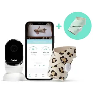 OWLET Baby Monitor Duo Smart Sock Extension Pack & Cam Bundle - Mint & Wild Child