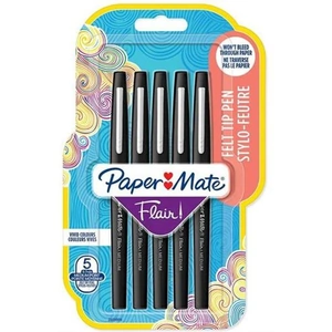 Paper Mate Papermate Flair Original felt pen Medium Black 5 pc(s)