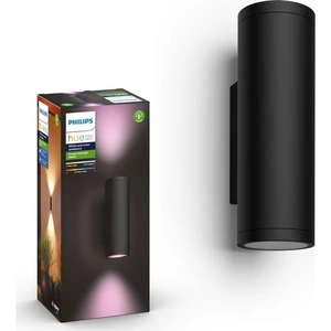 PHILIPS HUE Appear White & Colour Ambiance Outdoor Wall Lamp - Black, Set of 2, Black