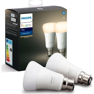 PHILIPS HUE White Bluetooth LED Bulb - B22, 800 Lumens, Twin Pack, White