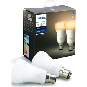 PHILIPS HUE Hue White Ambience Bluetooth LED Bulb - Twin Pack, B22, White