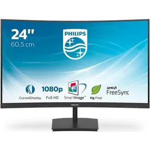 Philips E Line 241E1SC/00 59.9 cm (23.6") 1920 x 1080 pixels Full HD LED 4 ms Black