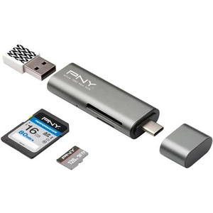 PNY R-TC-UA-3N1E01-RB card reader Metallic USB 3.2 Gen 1 (3.1 Gen 1) Type-C