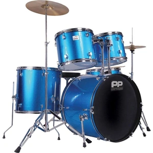 PP DRUMS PP250BL 5 Piece Drum Kit - Blue, Blue