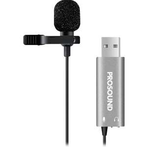 PROSOUND PROS-11AU4 Lavalier Microphone, Black,Silver/Grey
