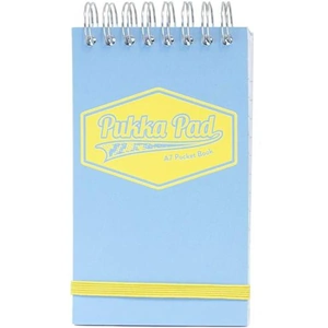 Pukka Pad A7 Wirebound Card Cover Pocket Notebook Ruled 100 Pages Pastel Blue/Pink/Mint (Pack 6) - 8903-PST