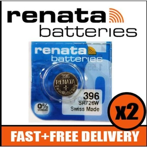 Bundle of 2 x Renata 396 Watch Battery 1.55v SR726W + Quzo Belgian Chocolate - Official Renata Watch Batteries