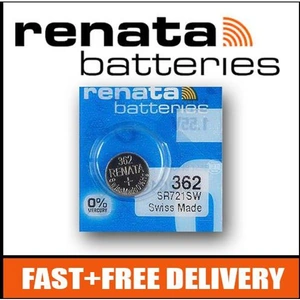 1 x Renata 362 Watch Battery 1.55v SR721SW - Official Renata Watch Batteries