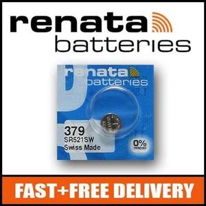 1 x Renata 379 Watch Battery 1.55v SR521SW - Official Renata Watch Batteries