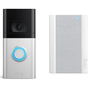 Ring Video Doorbell 4 & Chime Pro (2nd Gen) Bundle, Silver/Grey,Black