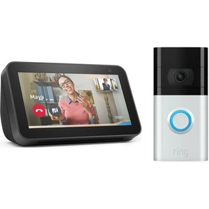 RING Video Doorbell 3 & Amazon Echo Show 5 (2nd Gen) Bundle - Charcoal, Silver/Grey,Black