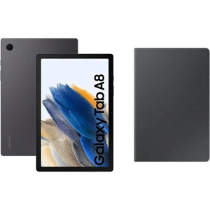 Samsung Galaxy Tab A8 10.5 Tablet (64 GB, Graphite) & Book Cover (Dark Grey) Bundle, Silver/Grey