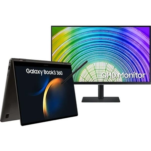 SAMSUNG Galaxy Book3 360 15.6 2 in 1 Laptop & Quad HD 32 LED Monitor Bundle - Intel®Core™ i5, 256 GB SSD, Graphite, Silver/Grey