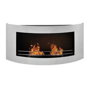 ScandiFlames Wall Mounted Biofireplace with Rounded Frame