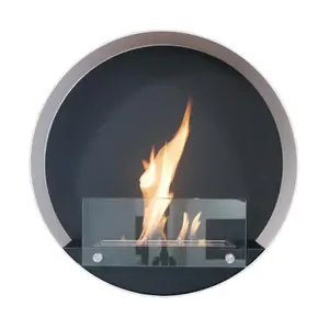 ScandiFlames Delaware White - Round Wall Mounted Biofireplace
