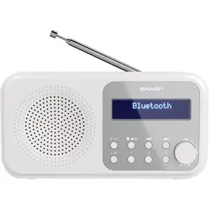 SHARP Tokyo DR-P420 Portable DAB Bluetooth Clock Radio - Snowy White, White