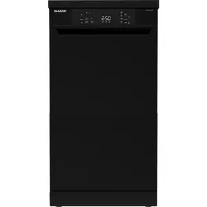 SHARP QW-NA1CF47EB Full-size Dishwasher - Black, Black