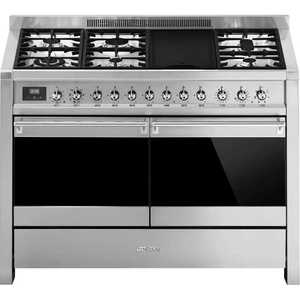 SMEG Opera A4-81 120 cm Dual Fuel Range Cooker - Stainless Steel, Stainless Steel