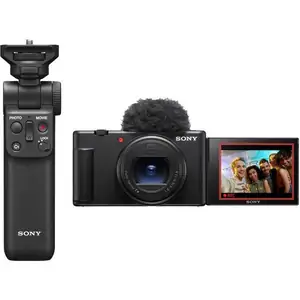 Sony ZV-1 II Vlogging Camera & GP-VPT2BT Shooting Grip with Wireless Remote Commander Bundle, Black