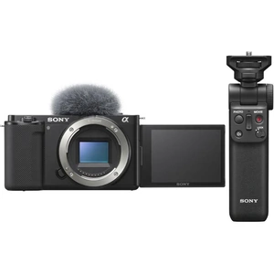 Sony ZV-E10 Mirrorless Vlogging Camera & GP-VPT2BT Shooting Grip Bundle - Body Only