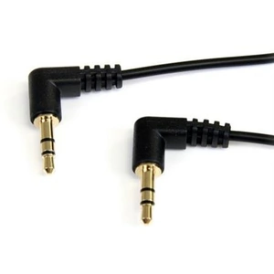 View product details for the StarTech.com 3 ft Slim 3.5mm Right Angle Stereo Audio Cable - M/M