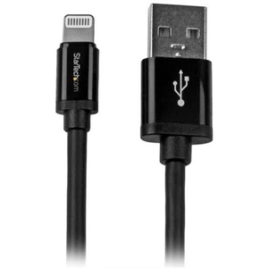 StarTech.com 2 m (6 ft.) USB to Lightning Cable - Long iPhone / iPad / iPod Charger Cable - Lightning to USB Cable - Apple MFi Certified - Black 2 m Lightning USB A Male Male Black