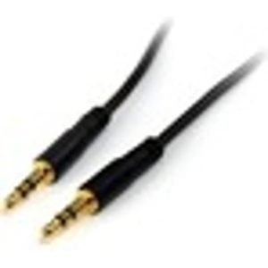 StarTech.com 1 ft Slim 3.5mm Stereo Audio Cable - M/M - Mini-phone Male Stereo Audio - 1ft - Black