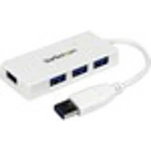 StarTech.com Portable 4 Port SuperSpeed Mini USB 3.0 Hub - White - 4 Total USB Port(s) - 4 USB 3.0 Port(s)
