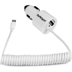 StarTech.com Dual Port Car Charger with Apple 8-pin Lightning