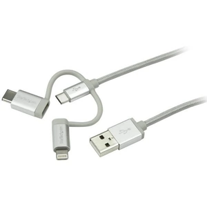 StarTech.com USB Multi-Charger Cable - Lightning USB-C Micro-B (1m)
