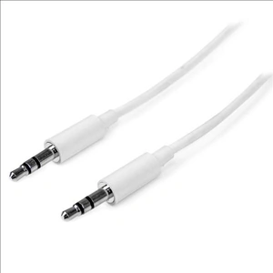 StarTech.com (2m) Slim 3.5mm Stereo Audio Cable - Male to Male (White)