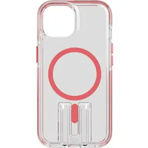 TECH21 Evo Crystal Kick iPhone 14 Case with MagSafe - Clear & Coral, Clear,Red