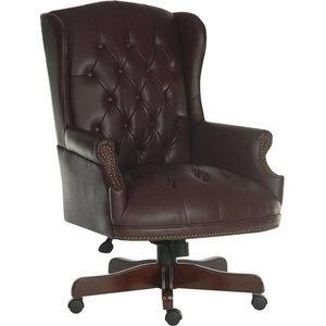 TEKNIK Chairman Bonded-leather Tilting Executive Chair - Burgundy