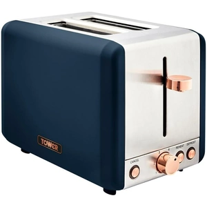 TOWER Cavaletto T20036MNB 2-Slice Toaster - Blue & Rose Gold, Blue,Gold