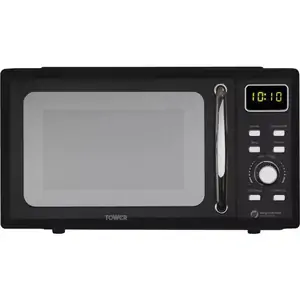 TOWER T24041BLK Solo Microwave - Black, Black