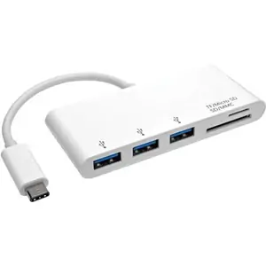 Tripp Lite U460-003-3AM 3-Port USB-C Hub with Card Reader USB 3.x (5Gbps) Hub Ports and Card Reader Ports White