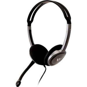 V7 HA212-2EP headphones/headset Wired Head-band Calls/Music Black Silver