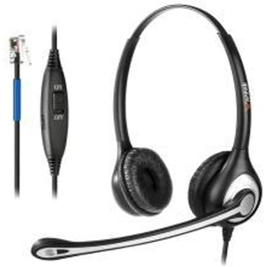 Wantek Telephone Headset RJ9 Binaural with Noise Cancelling Microphone, Corded Call Center Phone Headsets For Cisco 7940 7942 7960 7971 Office IP Phones Plantronics